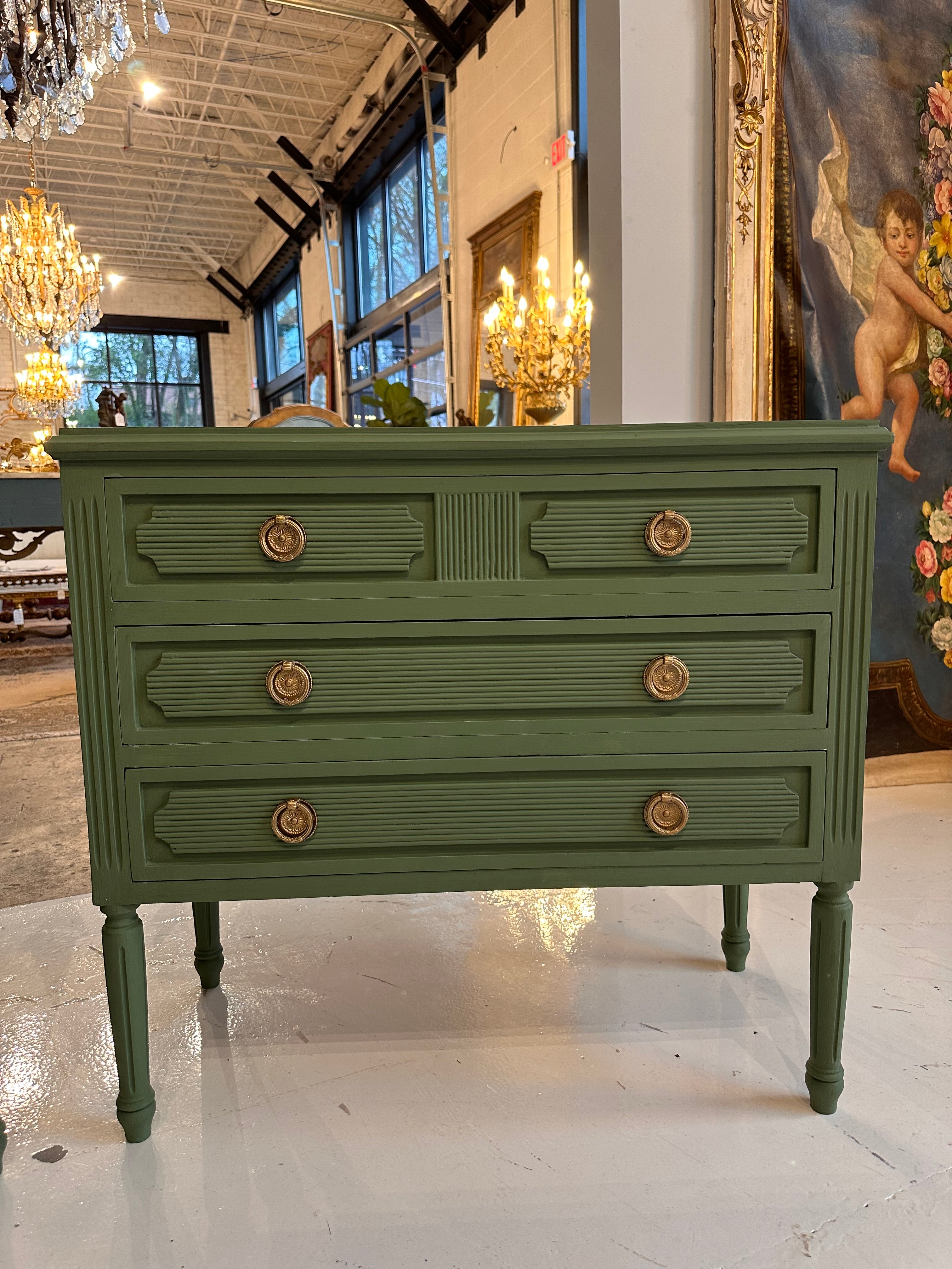 green antique dresser Swedish 3-Drawer Chest in Dark – Le Chateau Maggie Magic | Maggie Little Princess Dresses or home essentials neatly Color:Toasted Wheat/Black Multi