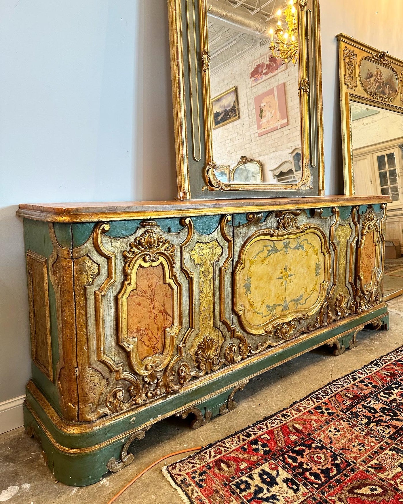 18th Century Hand-Painted Italian Sideboard