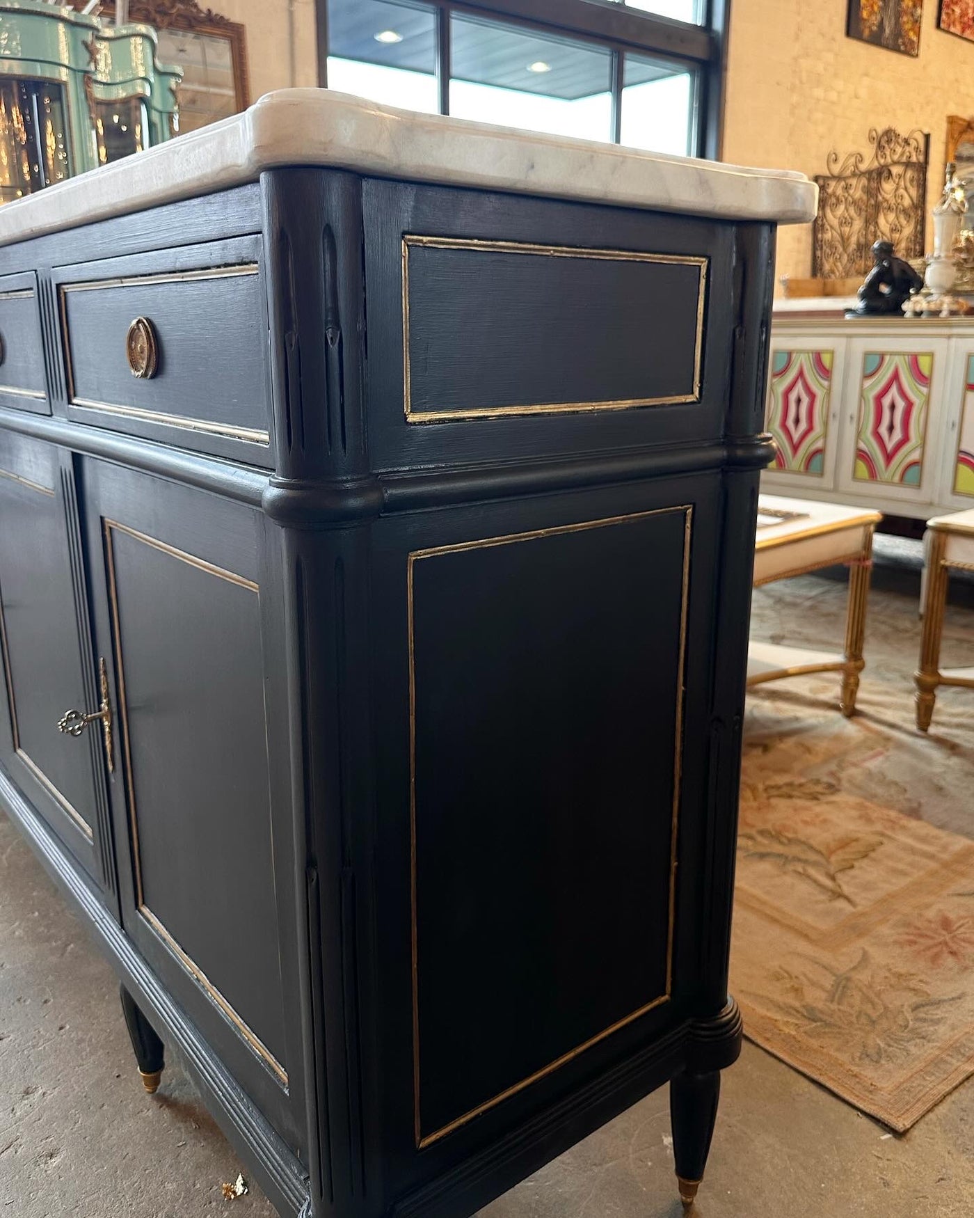 Louis XVI Sideboard with a Black Finish