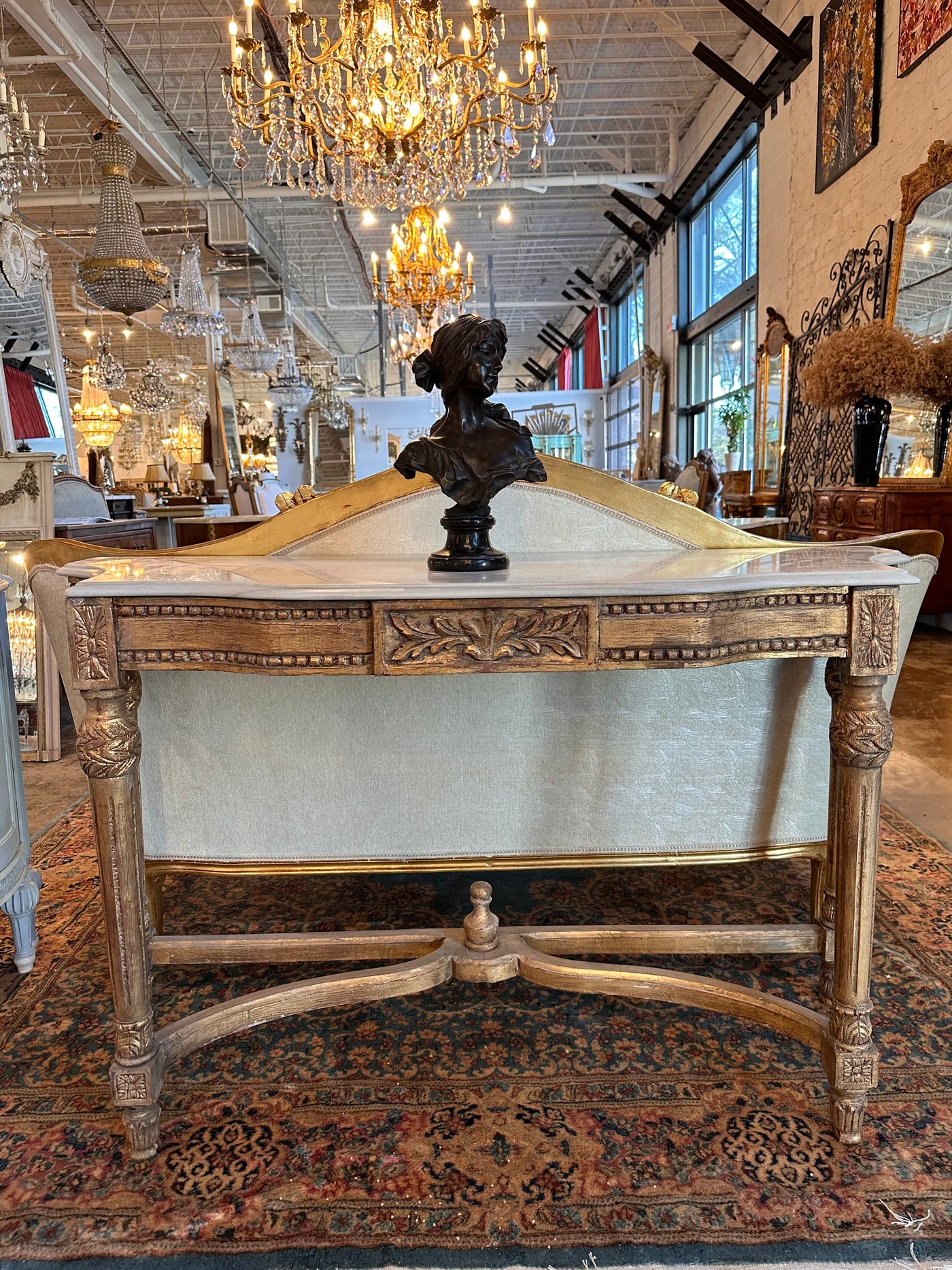 Louis XVI Curved Console Table