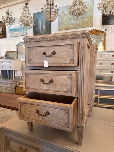 Swedish Nightstand with Burl Wood Finish | Le Chateau | European Luxury Furniture in Atlanta