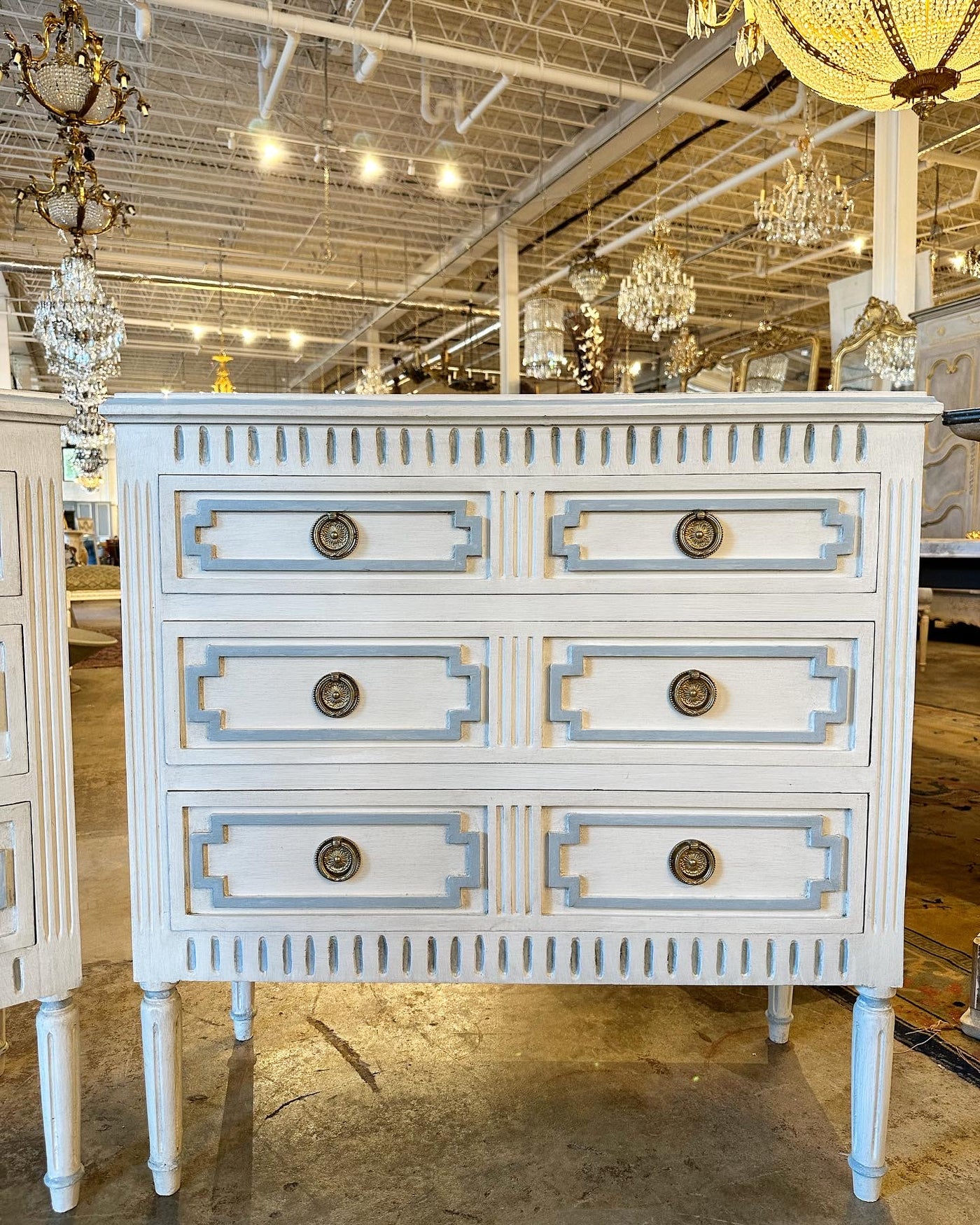 Swedish Chest With Open Trim & Fluted Detail