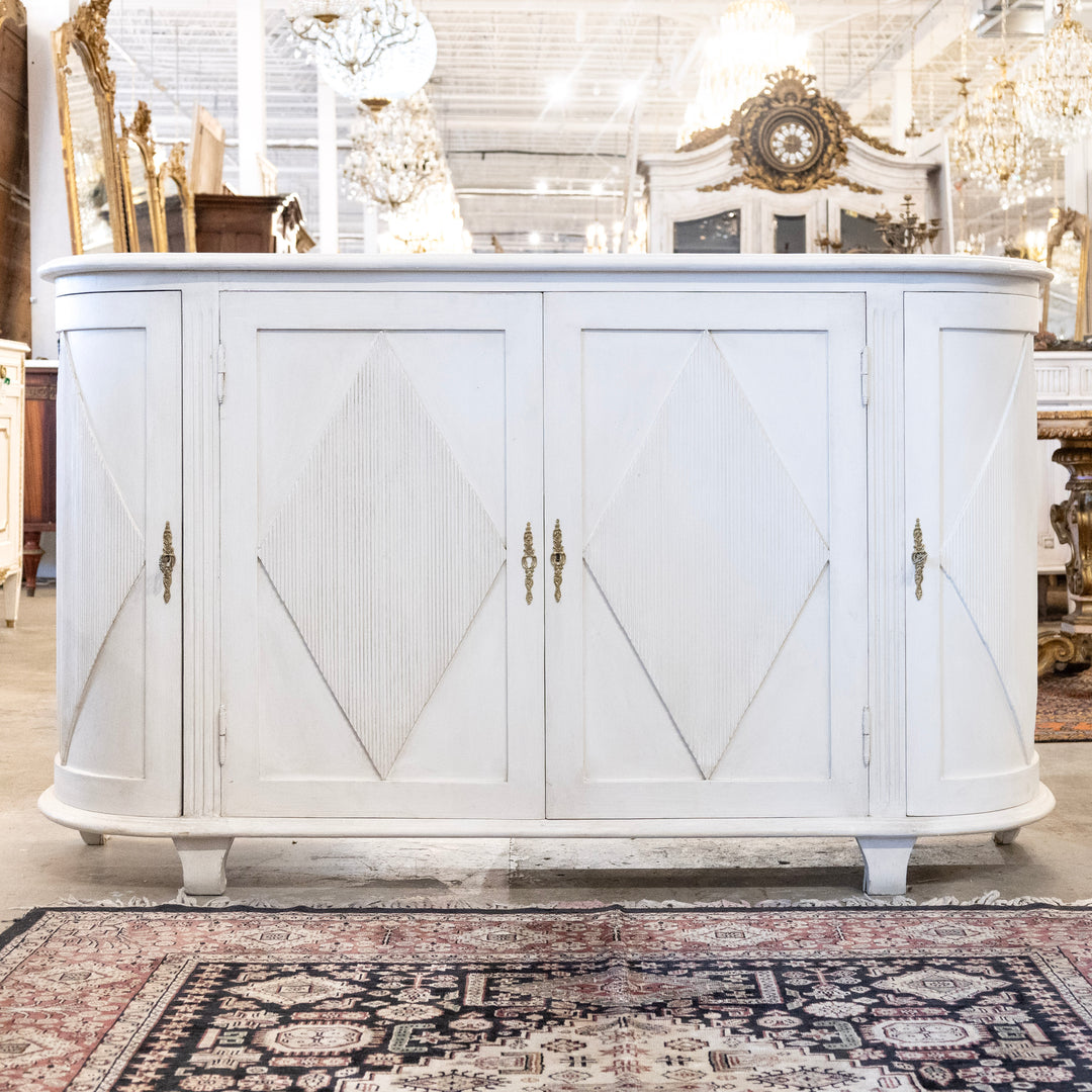 d.b. Pétillant Weiss LEDE DD様セット Swedish Demilune Sideboard – Diamond Reeded Doors in Antique White
