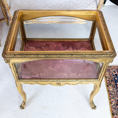Gilded Jewelry Vitrine – Original Pink Interior
