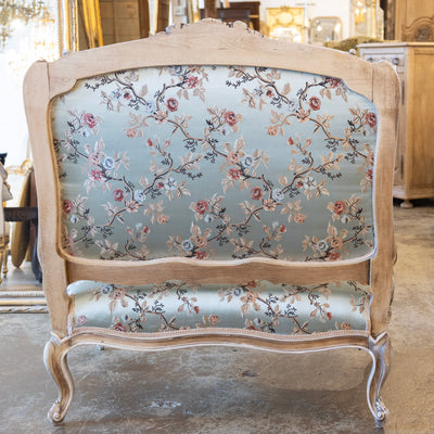 Louis XV Painted Settee – Floral Scalamandré Upholstery & Carved Trim