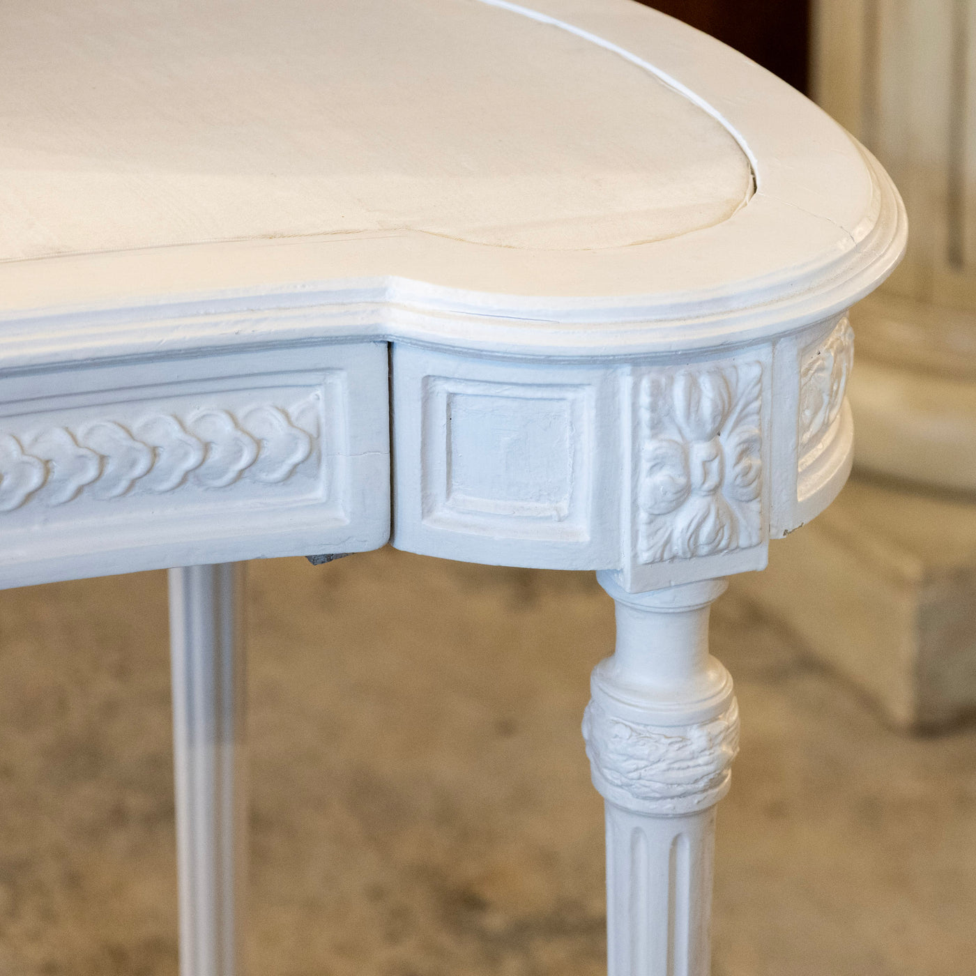 Swedish White Vanity – Oval Mirror & Cane Panels