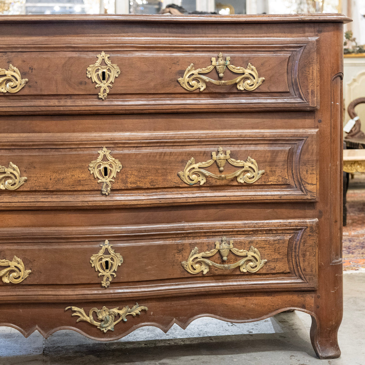 18th Century French Louis XV Chest – Brass Ormolu Mounts