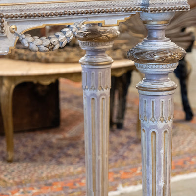Louis XVI Painted Console Table – Carved & Medallion Details