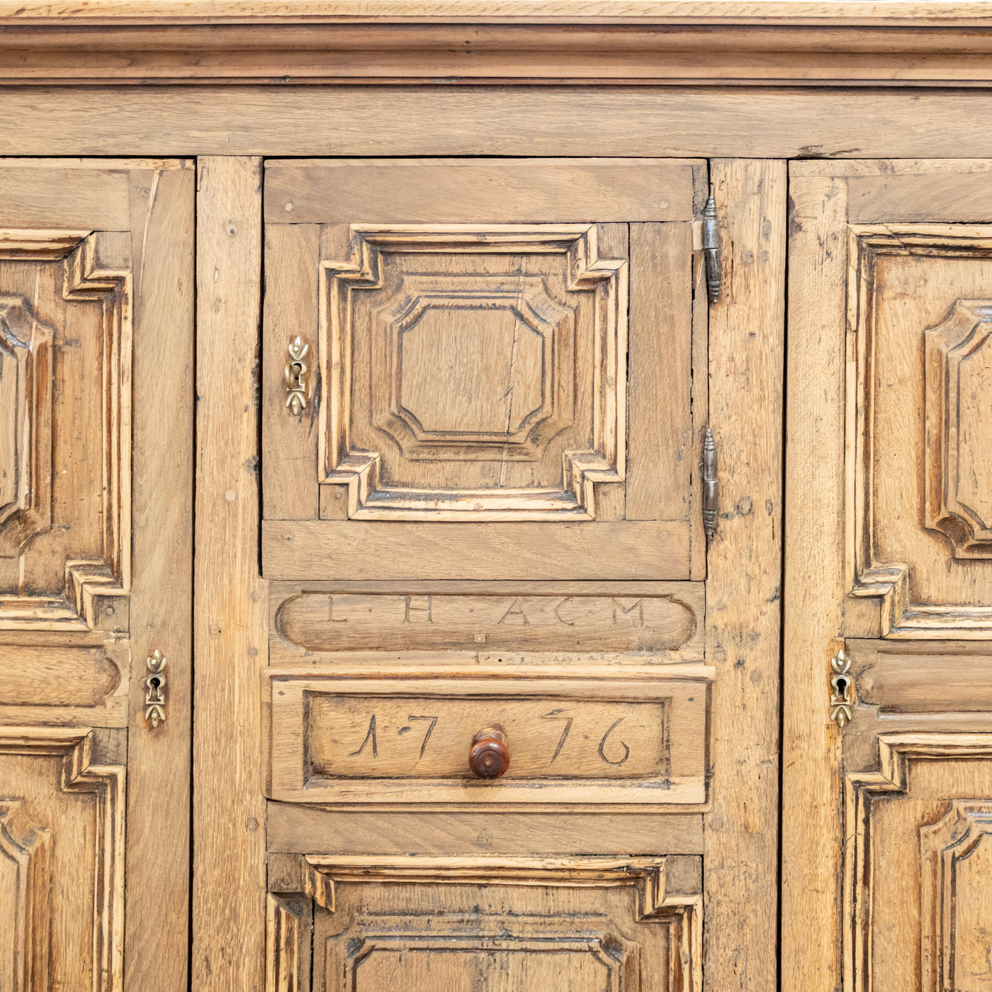 French Country 18th Century Geometric Sideboard – Dated 1776