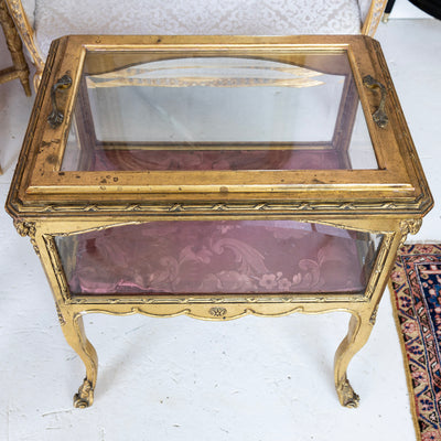 Gilded Jewelry Vitrine – Original Pink Interior