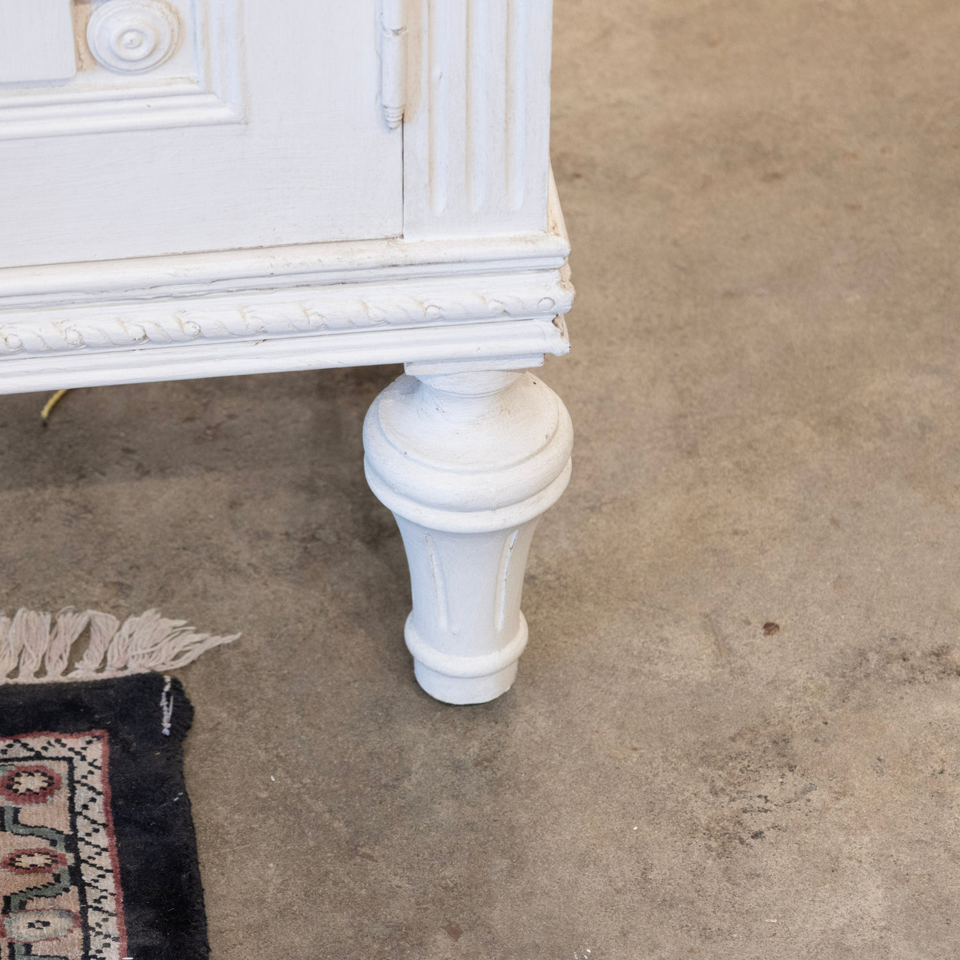 Swedish Four-Door Sideboard –  Lattice Carvings in Washed Antique White - Buffets & Sideboards | Le Chateau (Atlanta, GA) • 10