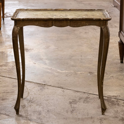 Hand-Painted Italian Nesting Tables – Scalloped Edges & Floral Detailing