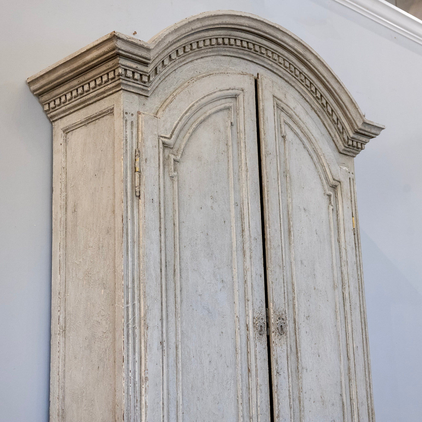 Pair of Swedish Tall Painted Cabinets – Distressed Grey Finish