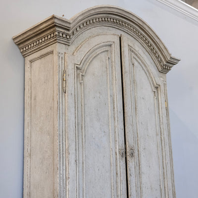 Pair of Swedish Tall Painted Cabinets – Distressed Grey Finish