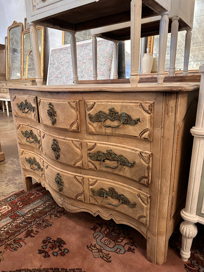 18th Century Antique Natural Wood French Chest with Carved Detail | Le Chateau | European Luxury Furniture in Atlanta