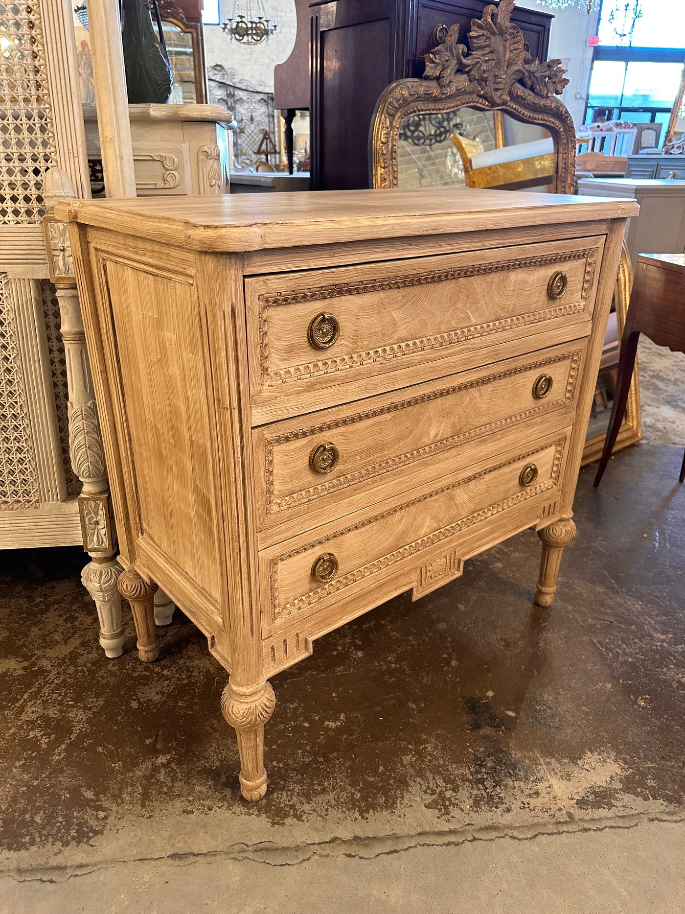 Swedish Chest with Painted Burl Wood Stain | Le Chateau | European Luxury Furniture in Atlanta