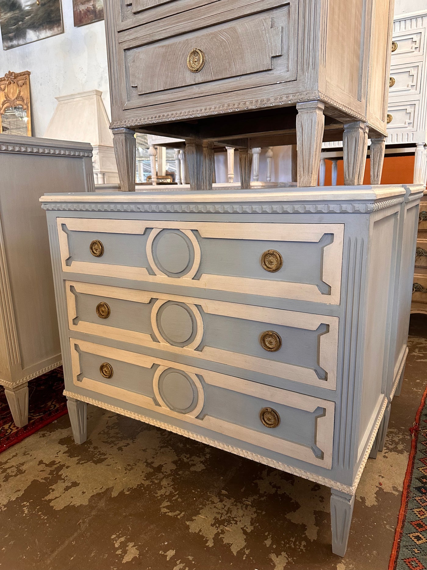 Swedish Circle Carved Chest