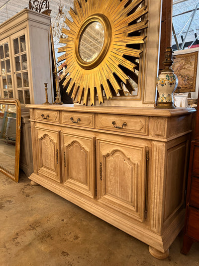 French Natural Wood 3 Door Buffet