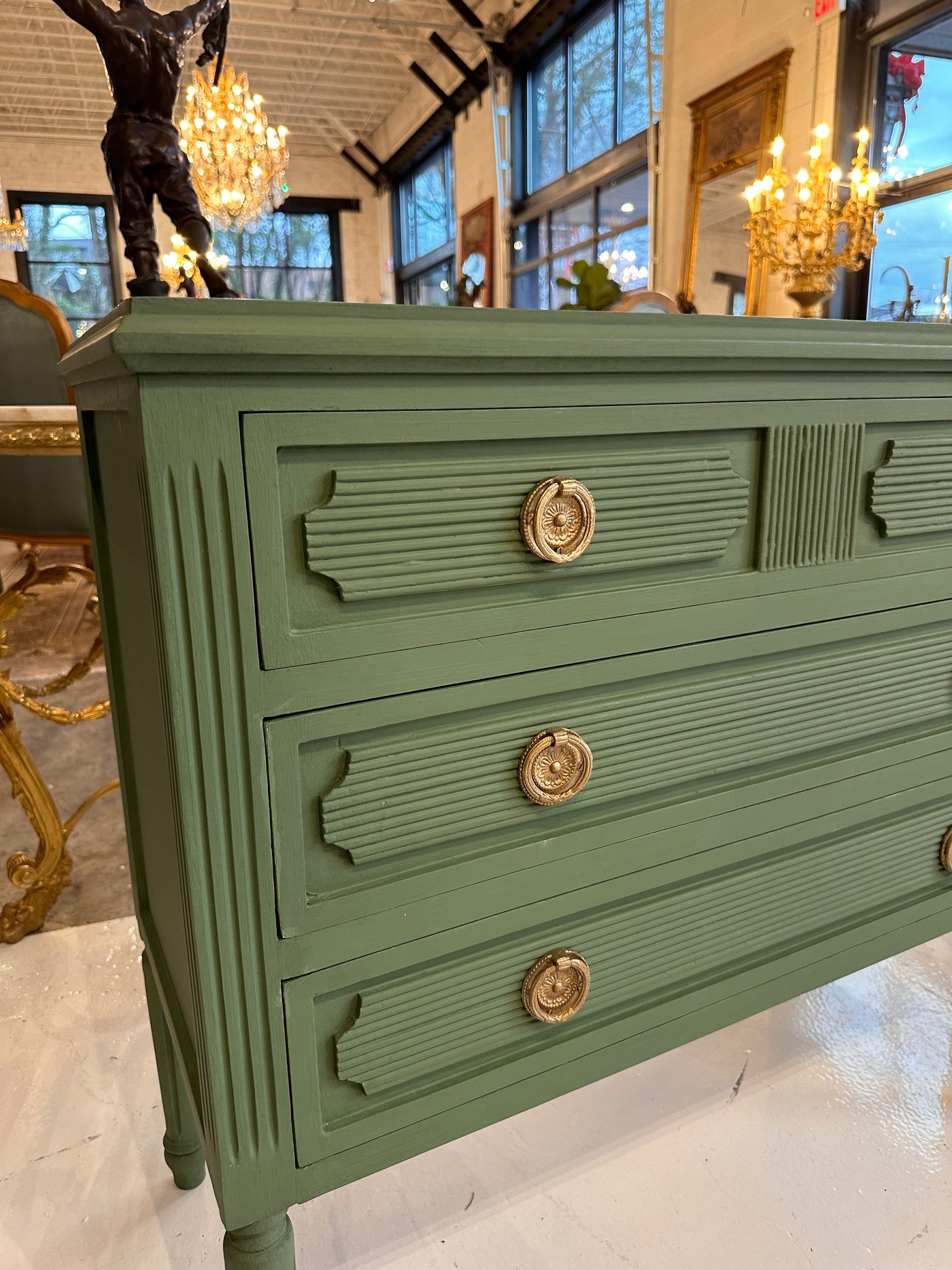 Swedish Nightstand in Palace Green