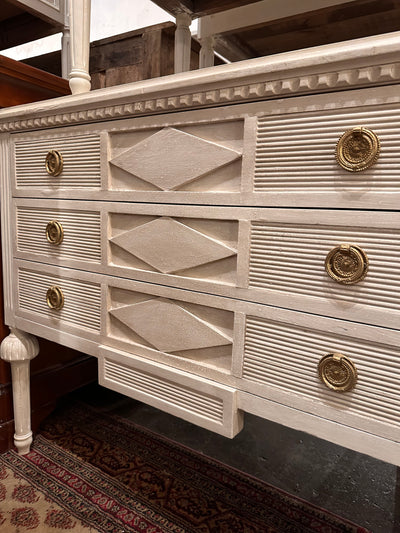 Soft White Swedish Diamond Chest | Le Chateau | European Luxury Furniture in Atlanta