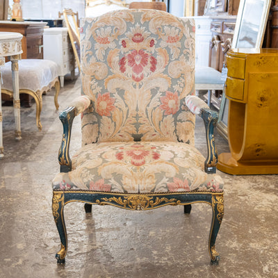 Pair of Louis XV Carved Armchair – Painted Frame with Original Tapestry Upholstery - Arm Chairs | Le Chateau (Atlanta, GA) • 1