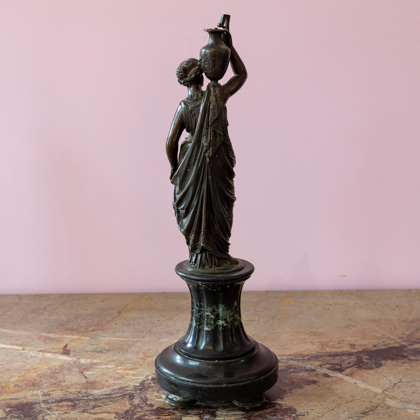 Pair of Neoclassical Statues – Bronze with Marble Base - Statue / Sculpture | Le Chateau (Atlanta, GA) • 7