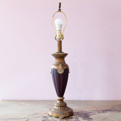 Empire Style Table Lamp – Burgundy Base & Gilded Detailing