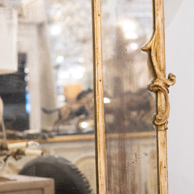 18th Century French Chippendale Mirror – Carved Scrollwork & Heavy Foxing