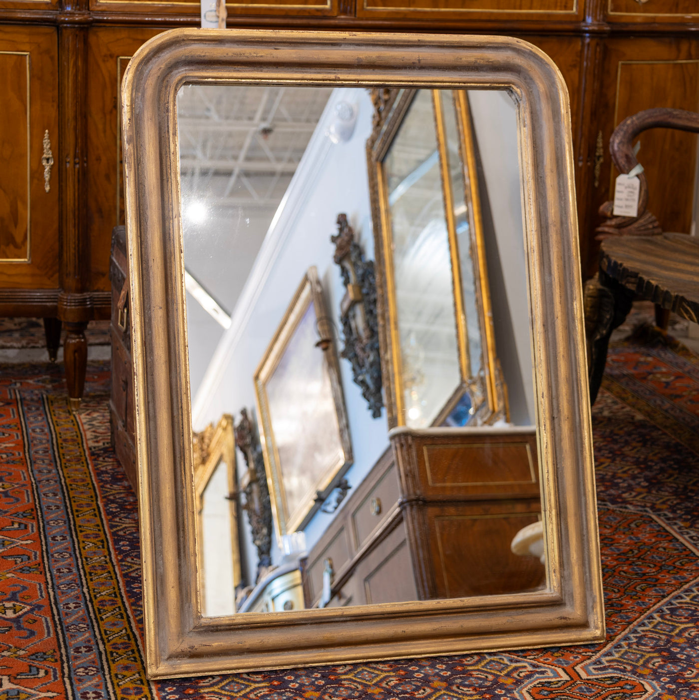 Louis Philippe Mirror – Simple Carved Trim & Gold Finish