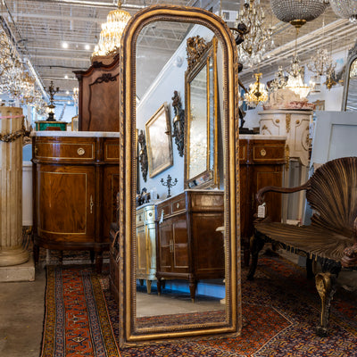 Louis Philippe Mirror – Tall Gold Frame with Rope & Beaded Trim