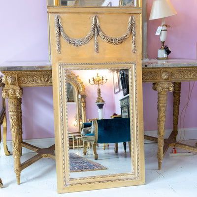 Louis XVI Trumeau Mirror – Gilded Frame with Detailed Carvings