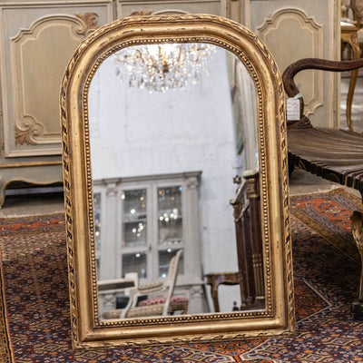 Louis Philippe Gilded Mirror – Beaded & Rope Carved Trim