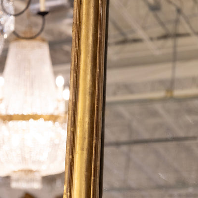 Grand 17th Century French Gilded Mirror – Ornate Rococo Crest & Floral Carvings