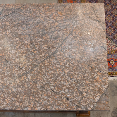 Louis Philippe Burl Wood Chest – Rounded Feet & Breccia Marble Top