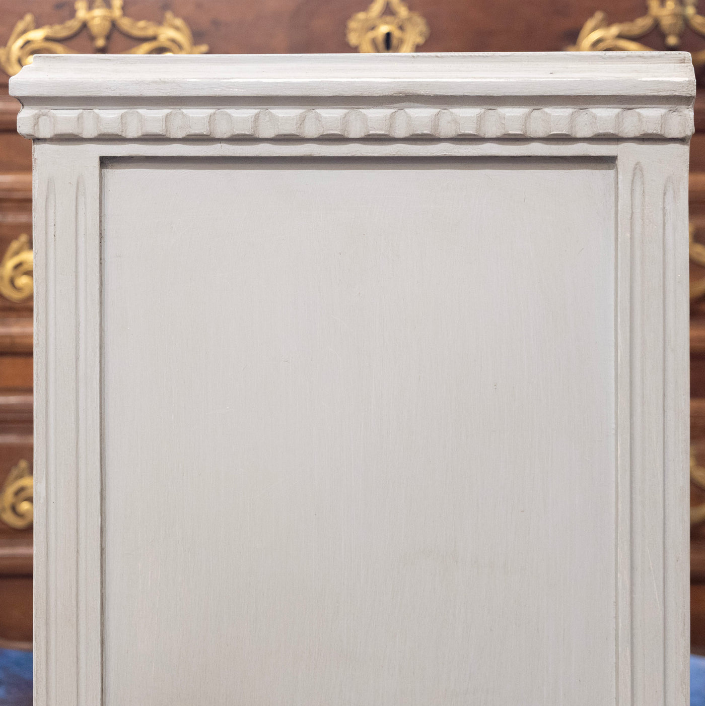 Swedish Painted 2-Drawer Short Nightstand – French Grey