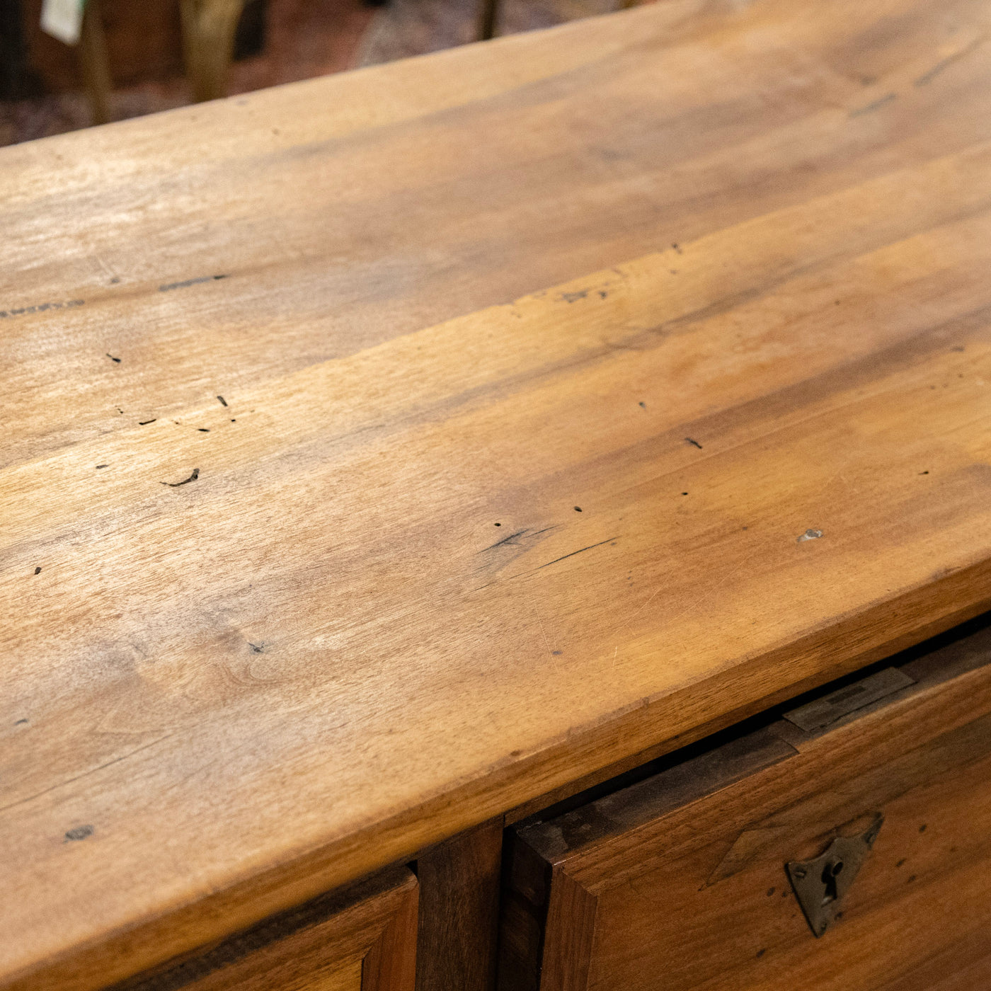 18th Century French Provincial Wood Chest – Brass Hardware