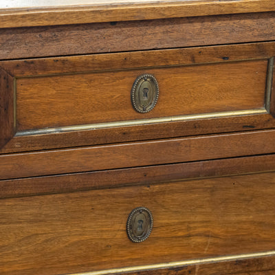 18th Century Louis XVI Wood Chest – Brass Trim & Square Pulls
