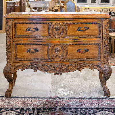 18th-century Louis XV Chest – Ornate Rocaille Carvings