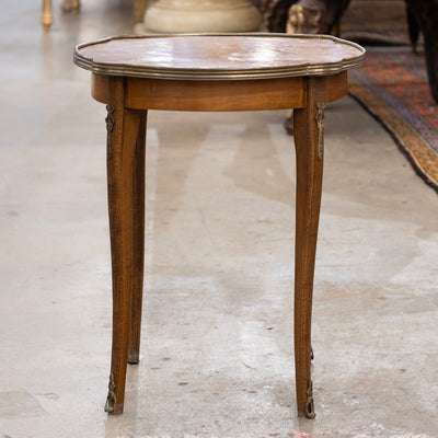 Louis XV Marquetry Side Table –Bronze Hardware & Cabriole Legs