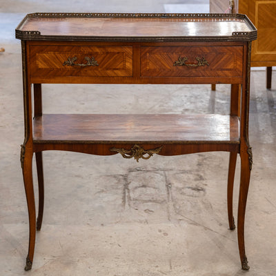 Louis XV Side Table –  Marquetry & Bronze Ormolu