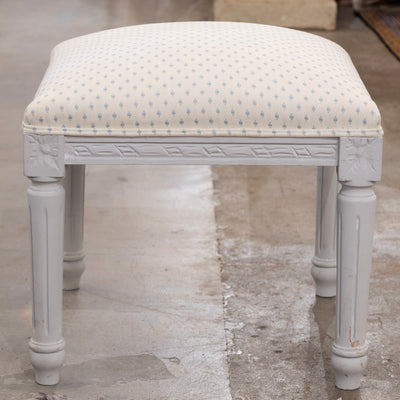 Louis XVI Painted Stool – Blue Dot Upholstery