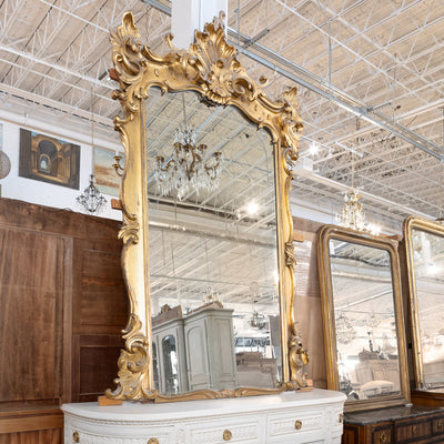 Antique French Carved Full Length Mirror with Gilded Frame - Ornate Mirror | Le Chateau (Atlanta, GA) • 1