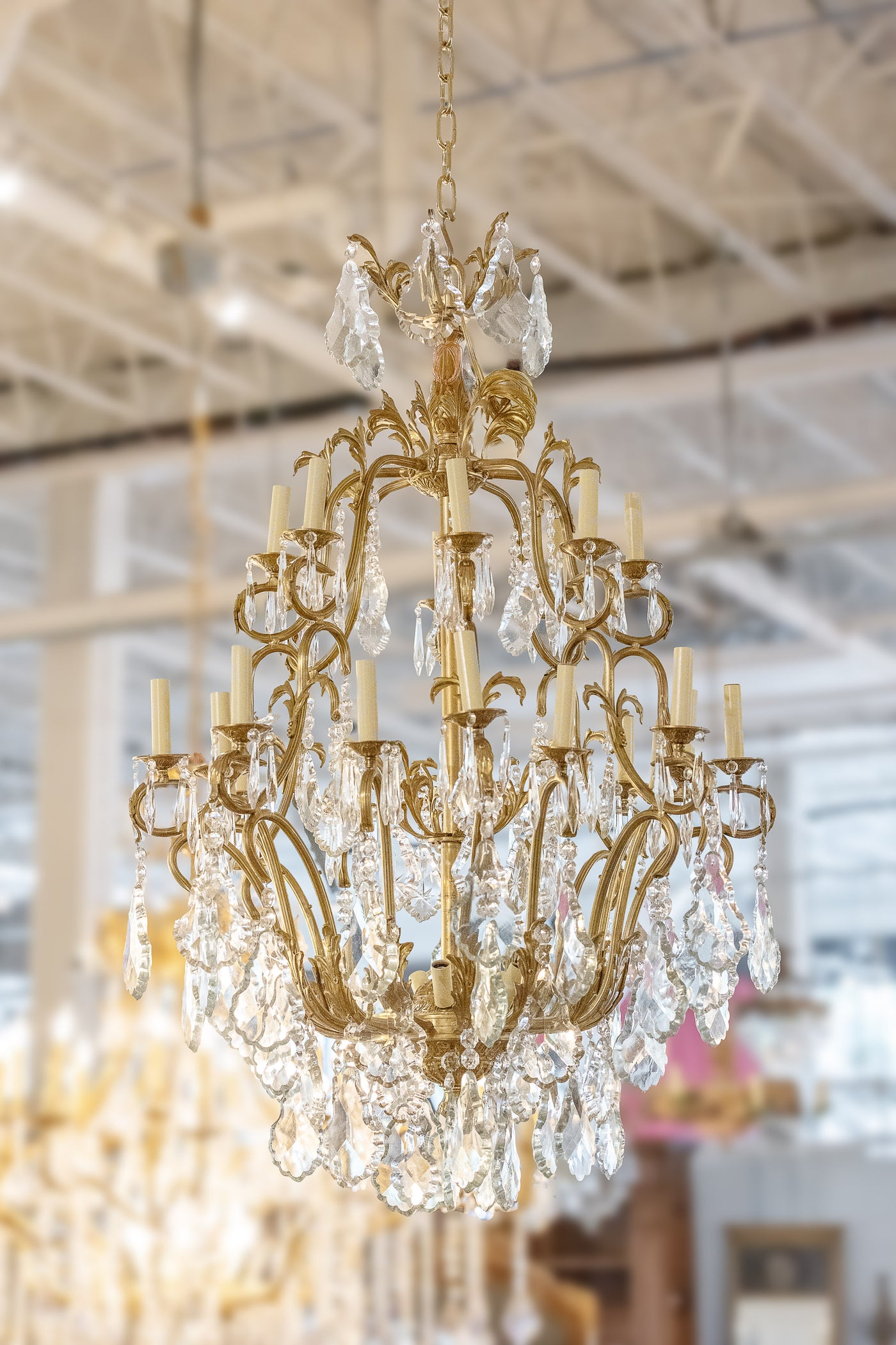 Antique Candelabra Chandelier with Swarovski Crystals | Le Chateau | European Luxury Furniture in Atlanta