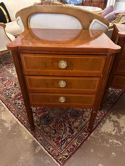 Antique Tall Burl Wood Nightstand | Le Chateau | European Luxury Furniture in Atlanta