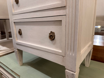 Antique Petite White Swedish Nightstand | Le Chateau | European Luxury Furniture in Atlanta