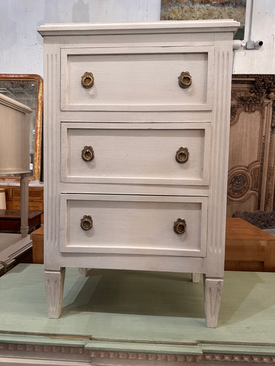 Antique Petite White Swedish Nightstand | Le Chateau | European Luxury Furniture in Atlanta