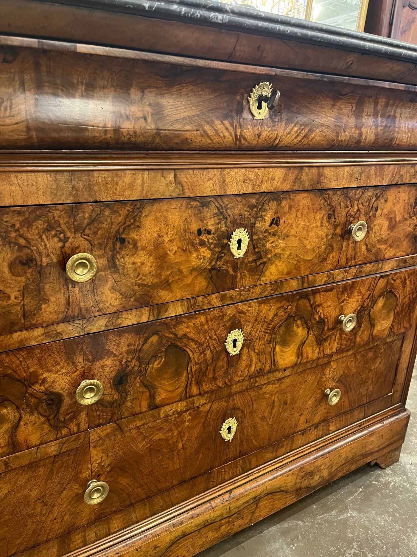 Louis Philippe Chest with Black Marble Top