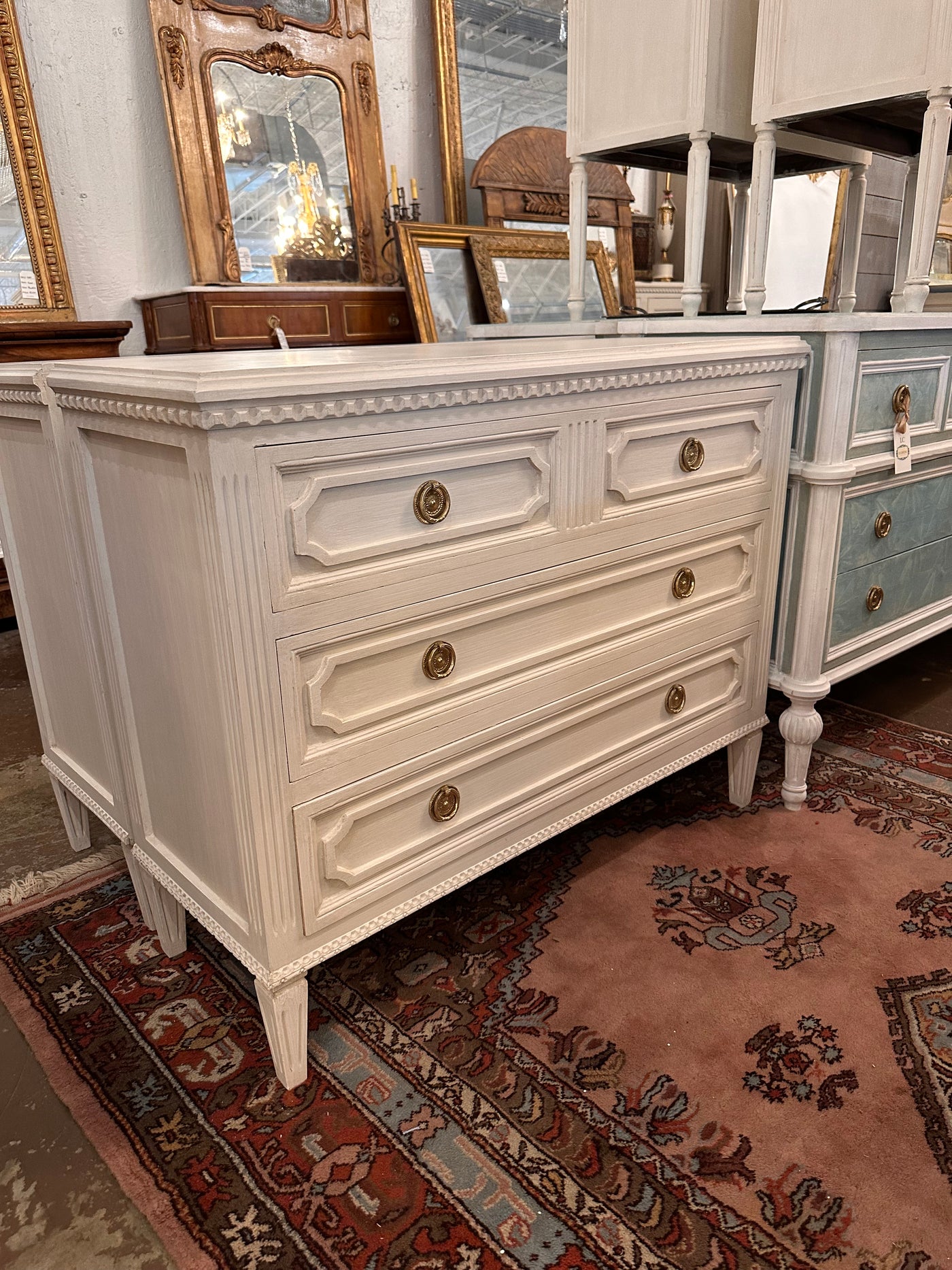 Swedish Chest with Open Trim and Fluting | Le Chateau | European Luxury Furniture in Atlanta