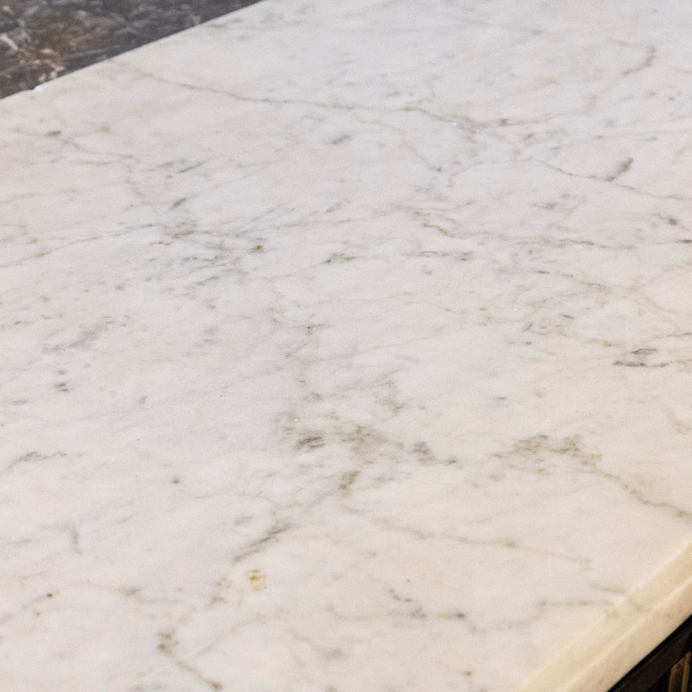 Louis XVI Black Lacquer Sideboard – Gold Inaly & White Marble Top