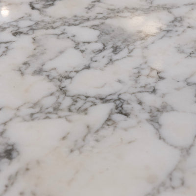 Louis XVI Mahogany Demilune Sideboard – Bronze Laurel Trim & White Marble Top